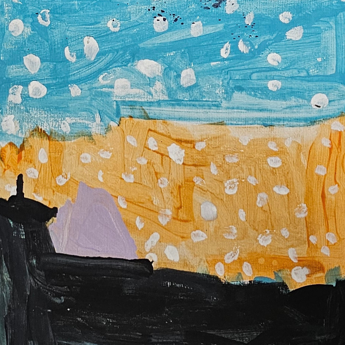 Painting 9 - Beach and Stars