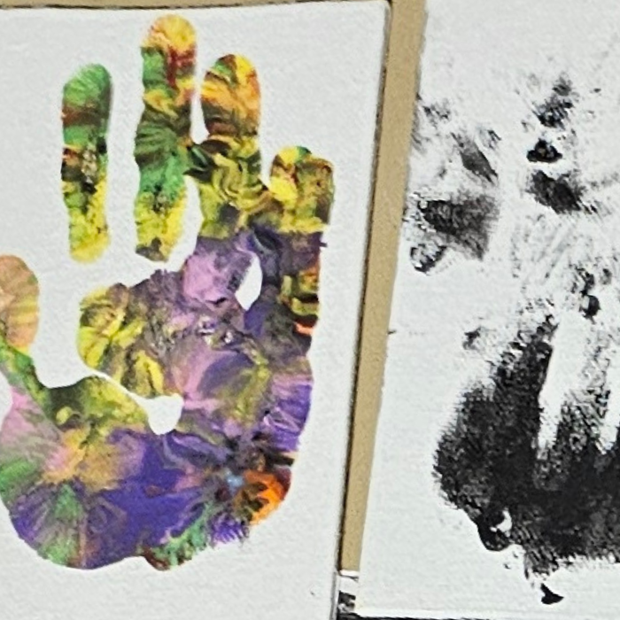 Painting 6 - Handprints - Colorful and B&W